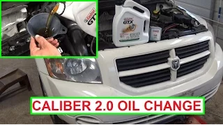 Dodge Caliber Oil Change 2.0 Engine.  How to change the oil on Dodge Caliber