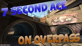 CS : GO - 7 second ACE on Overpass. (PISTOL ROUND)