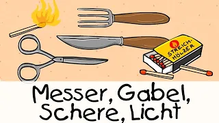 💡 Messer, Gabel, Schere, Licht || Kinderlieder zum Lernen