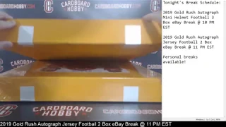 2019 Gold Rush Autograph Jersey Football 2 Box Break eBay 8/4/19