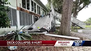 Liberty county deck collapses, injuring nine