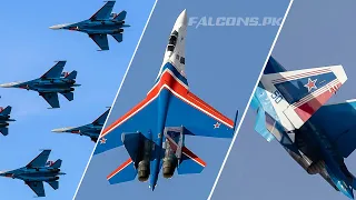 Su-35S Russian Knights Aerobatic Team | Dubai Airshow 2023