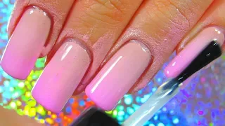 Pink French Fade Ombre Nails NATRUAL NAILS