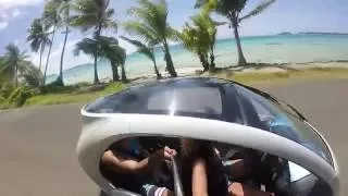 Driving an Avis Twizy in Bora Bora