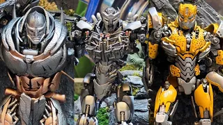 New transformers rise of the beasts rhinox, scourge, cheetor on display Shanghai wc 2023