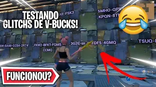 TESTANDO GLITCHS DE V-BUCKS GRATIS!! (TIVE UMA SURPRESA?)