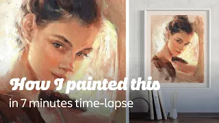 How I Paint This Portrait in 7 Minutes | Timelapse Painting Video