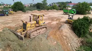 Full Project Activity Project land refill Part1-Part4 | Amazing Dozer D53P and D31P Pushing Soil...