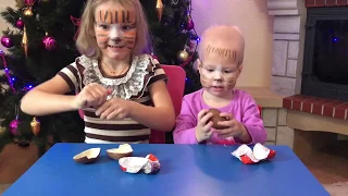 Kinder Surprise Супер Семейка 2 открывают тигрята 🐯🐯Аквагримм тигры