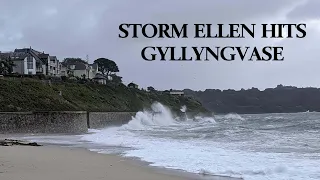 STORM ELLEN HITS GYLLYNGVASE BEACH, FALMOUTH - 21.08.20