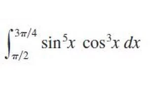 Evaluate the integral sin^5 x cos^4 x dx from x=pi/2 to 3pi/4