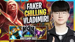 FAKER CHILLING WITH VLADIMIR! - T1 Faker Plays Vladimir MID vs Yasuo! | Bootcamp 2023
