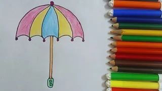 How To Draw An Umbrella🌂☔|| Easy Kids Drawing Step By Step