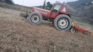 180-90 fiatagri, ripasso con erpice da 3.5 m Fraternali