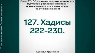 127. Сады Праведных. Глава 27. Хадисы 222, 223, 224, 225, 226, 227, 228, 229, 230 || Абу Яхья