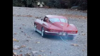 First On Road Test Run - Conley V8 - "Lil Red" RC 1963 Corvette 1/4 Scale  -  REPOST