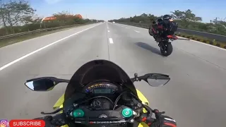 Drag race with bmw vs ninja vs Ducati 💥