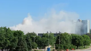 Higgins Dorm Implosion W.I.U., Macomb, Illinois