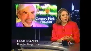 Gregory Peck:  News Report of His Death - June 12, 2003