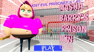 ROBLOX [🎀 UPDATE ] MASHA BARRY'S PRISON RUN! - Roblox obby gameplay walkthrough [ HD ] #scaryobby