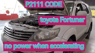 P2111: Throttle actuator system stuck in open position: toyota fortuner #autotechnician #mechanic