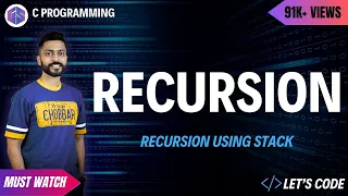 Recursion in Programming | Smallest Recursive Program | Recursion using stack