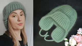 МЕГА теплая шапка-ушанка "ALASKA" из пуха норки с кетлевкой! KNITTED HAT