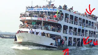 অতিরিক্ত যাত্রীর কারনে লঞ্চে পানি উঠে গেলো | Overloaded Passenger vessel on risk