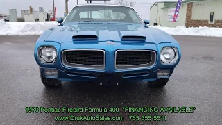 1970 Pontiac Firebird Formula 400 www.DrukAutoSales.com