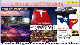 Year of Cybertruck Begins! View Inside Casting Section! 2 January 2023 Giga Texas Updates (07:05AM)