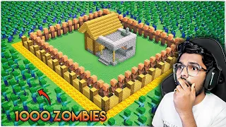 1000 Zombies Vs Best Defence Village in Minecraft | in Telugu