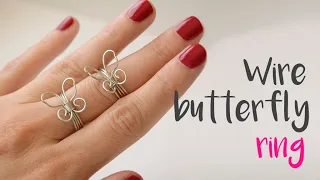 🦋 DIY How to make a butterfly ring with wire   🦋