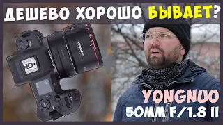 Дешевый автофокусный ПОЛТИННИК - Yongnuo 50mm f/1.8 II