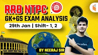 GK & GS Questions Asked in RRB NTPC 29th Jan 2021 Exam | GS Questions by Neeraj Jangid