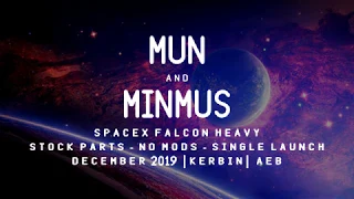 KSP 100% stock | Falcon Heavy - Mun & Minmus single launch