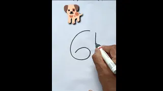 How to Draw a Dog Number 61 | Dog Drawing Very Easy Step by Step | Short