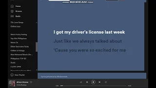 Drivers License - Olivia Rodrigo (Spotify Lyrics)