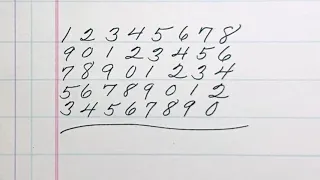 How to write traditional American cursive numbers (Palmer Method)