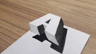 КАК БЫСТРО И ПРОСТО НАРИСОВАТЬ 3D БУКВУ А  // Very easy!!! 3d drawing letter A