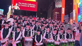 Pipe Band Flash mob, Times Square New York. 16th April 2023