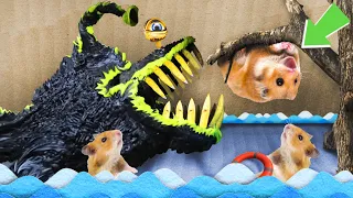 🐹BIG JAWS HAMSTER MAZE with TRAPS 😱[Obstacle Course]😱 + BONUS | Awesome Hamster Escape