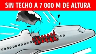 Un avión perdió su techo a 7 000 km de altura,  pero logró aterrizar