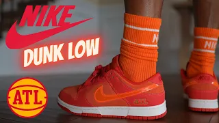 NIKE DUNK LOW ATL DETAILED REVIEW & ON FEET W LACEW SWAPS!!