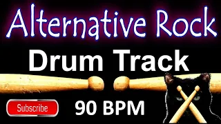 Alternative Rock Drum Track - 90 BPM Drum Beats Instrumental 4/4 Drums Tracks for Bass Guitar 🥁 548