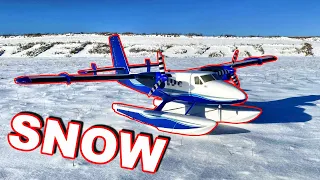 HILARIOUS & UNBELIEVABLE RC Plane Snow Flight w/ Water Floats on Twin Otter - TheRcSaylors