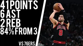 Zach Lavine 41 Points & 11/13 from Three vs 76ers