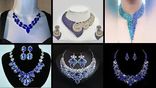 LADIES CORNER FASHION JEWELLERY ROYAL BLUE NECKLACE  DESIGNS   FOR U