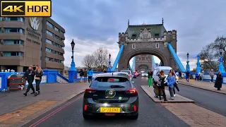 Driving in London | Central London to Tower Bridge and City of London [4K HDR]