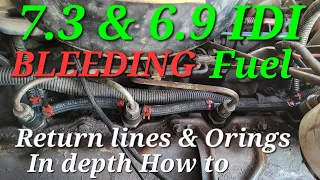 Ford International 7.3 IDI 6.9 return lines orings glow plug and harness. Diesel fuel hemorrhage