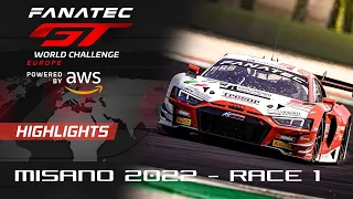 Race Highlights | Misano 2022 | Race 1 | Fanatec GT World Challenge Europe Powered by AWS